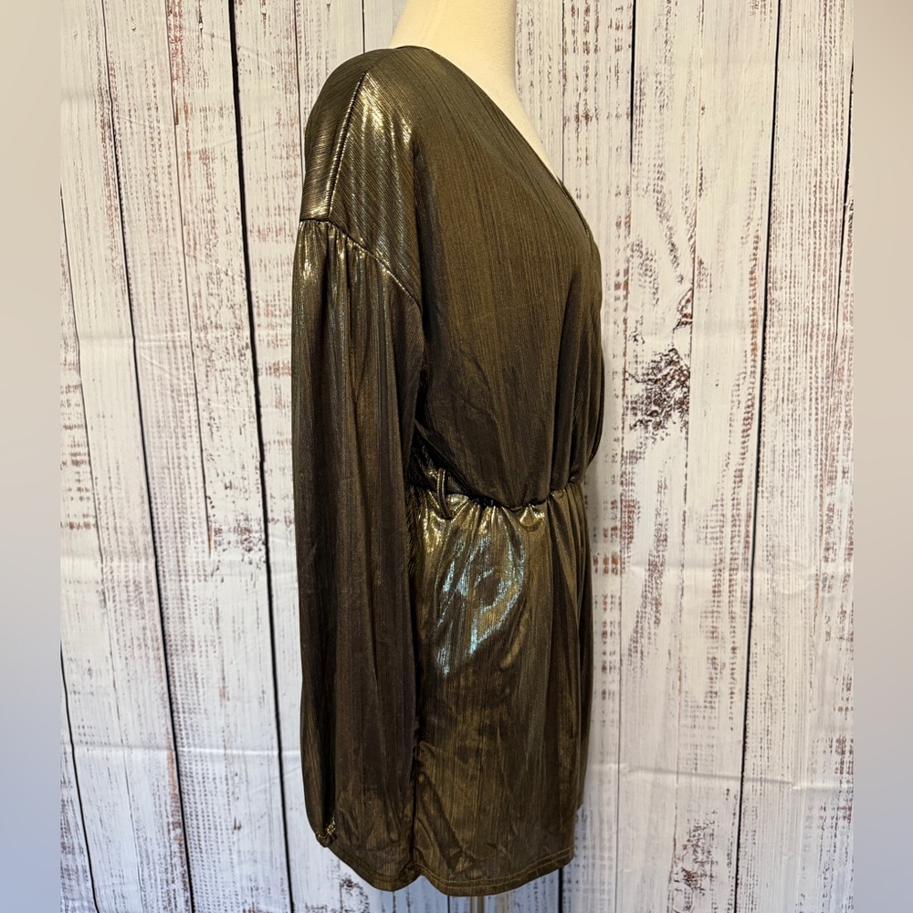 YOINS Metallic Gold‎ Long Sleeve Romper - Picture 5 of 10